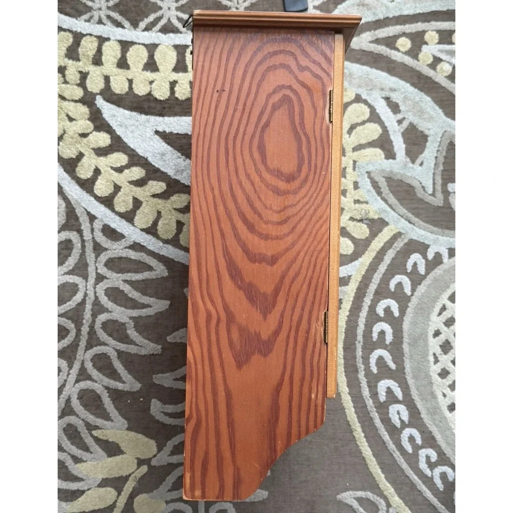 Vintage Wooden Wall Curio Cabinet Glass Door Display Shelf Spice Cabinet 17x12